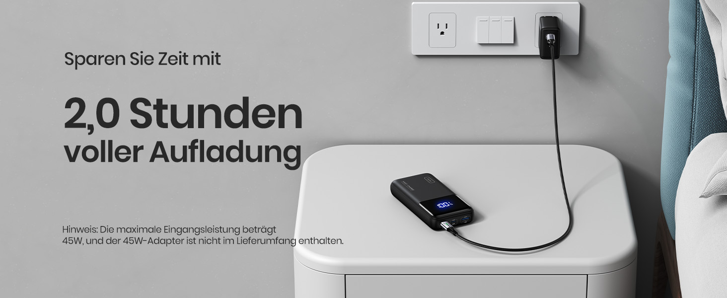 Повербанк INIU 65W 20000mAh для ноутбуків та смартфонів, швидка зарядка USB-C для MacBook, Steam Deck, iPhone, Samsung, iPad