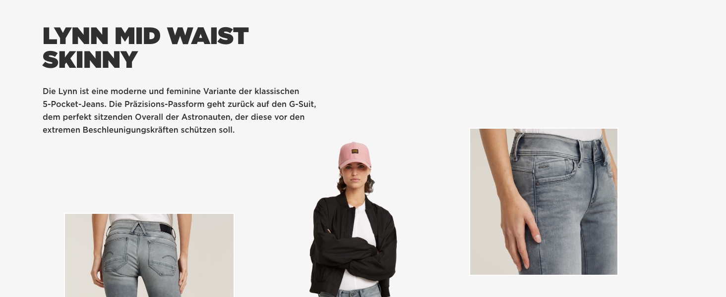 Джинси скінні G-Star Lynn Mid Waist 29/32L сині (Medium Aged) - Оригінал