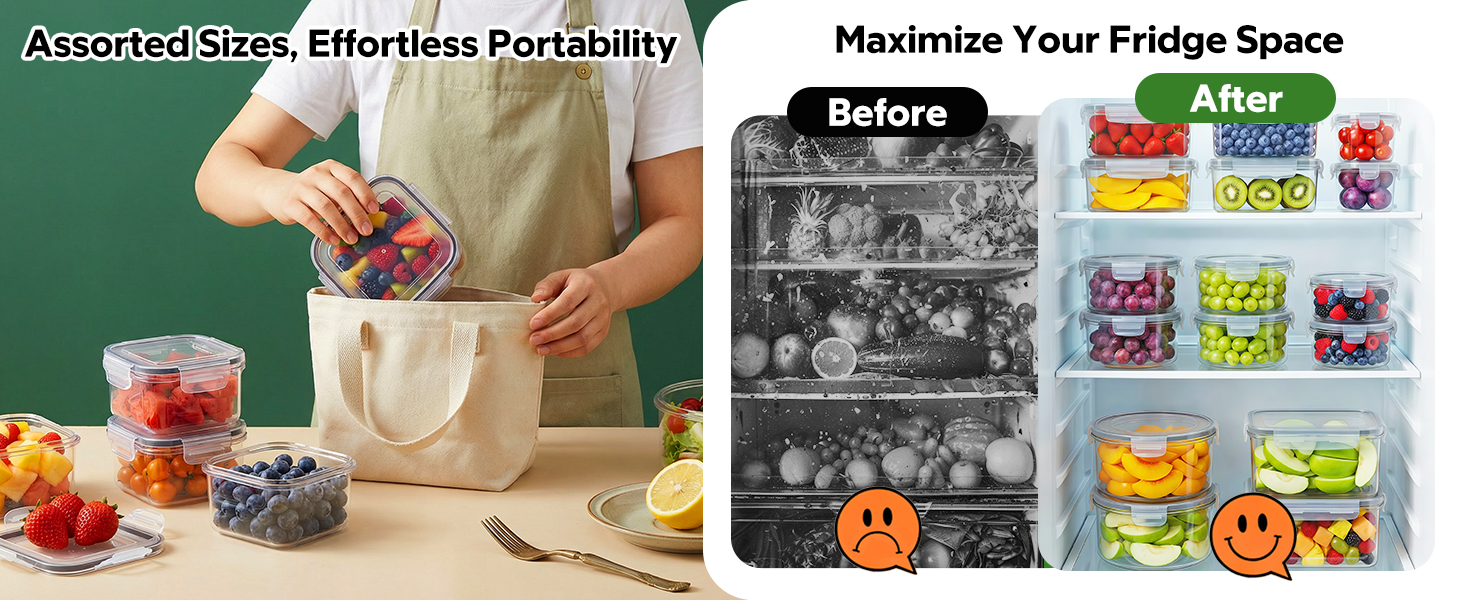 Набір контейнерів для зберігання їжі 28 л з кришками, XXL набір для продуктів, контейнери для Meal Prep, BPA-Free, для кухні