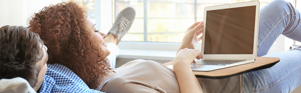 Столик для ноутбука Relaxdays, регульований, настільний, на ліжко, з натурального дерева MDF, 23,5 x 56,3 x 31,6 см