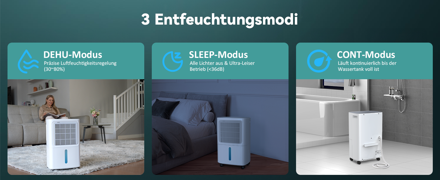 Електричний осушувач повітря Leenon 16L - тихий осушувач для підвалу, квартири, ванної кімнати, сушіння білизни, з таймером, авто-restart, 35м²