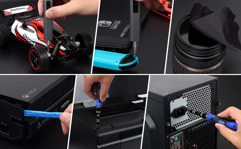 Міні-шуруповерт STREBITO, 144 шт. Прецизійний набір інструментів для ремонту електроніки (PC, Laptop, Телефон, Дрон)