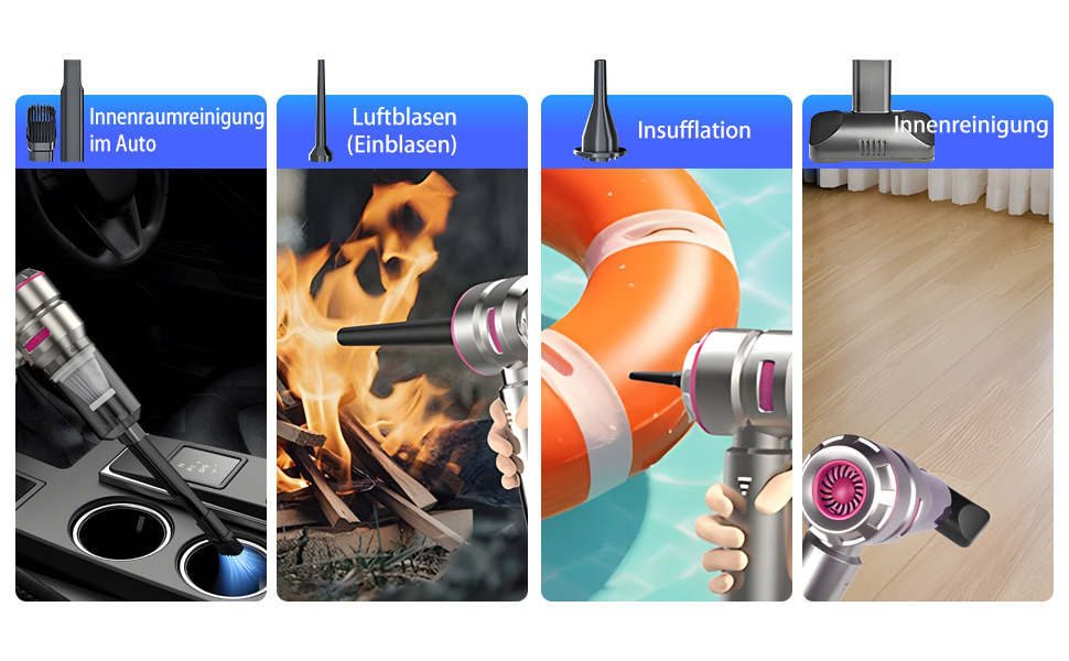 Бездротовий пилосос Higoom 4-в-1: ручний, для авто, 22000Pa, міні-пилосос, функція продування, для дому та автомобіля