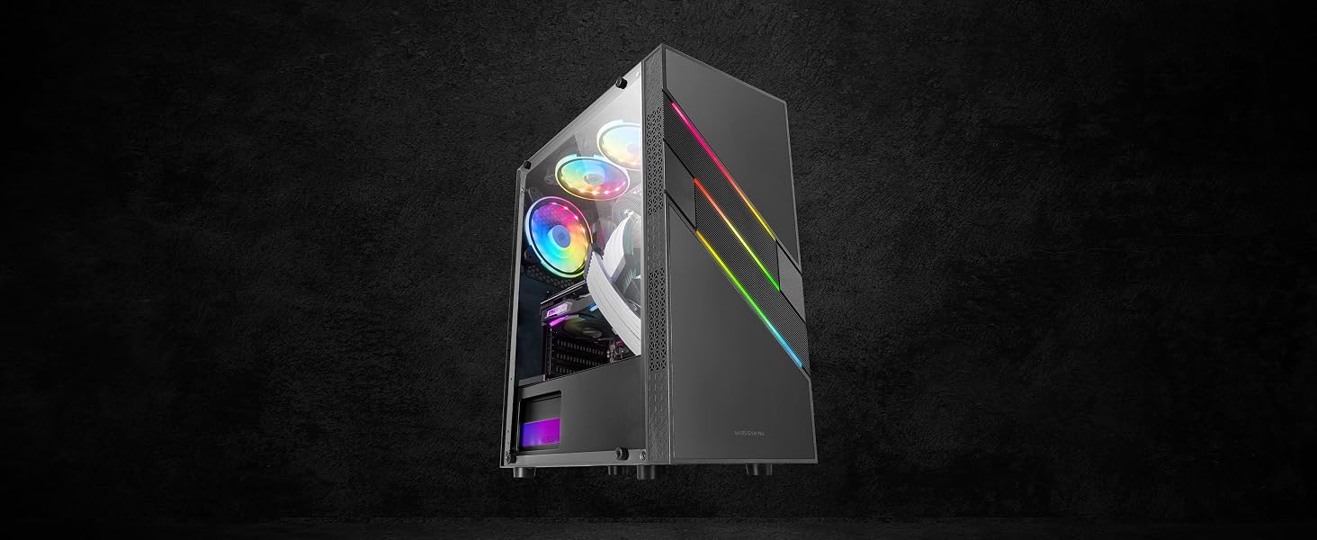 Ігровий корпус для ПК Mars Gaming MC-U3 White, ATX XL, 3 ARGB вентилятори 120мм, загартоване скло
