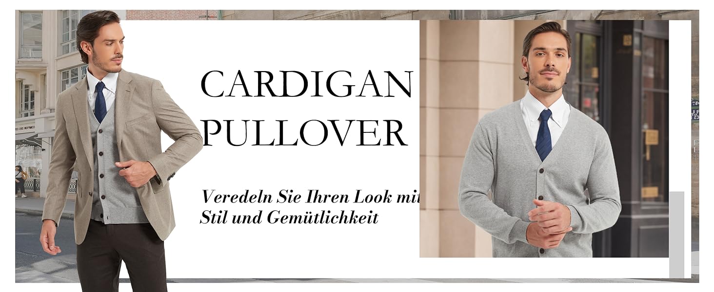 Чоловічий кардиган Kallspin з 100% бавовни, V-подібний виріз, довгі рукави, на ґудзиках та з кишенями, темно-синій, розмір M