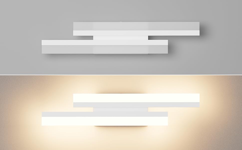 Світлодіодна настінна лампа Klighten 40 см, 12W, 850LM, тепле світло 3000K для спальні, вітальні, коридору, сходової клітки