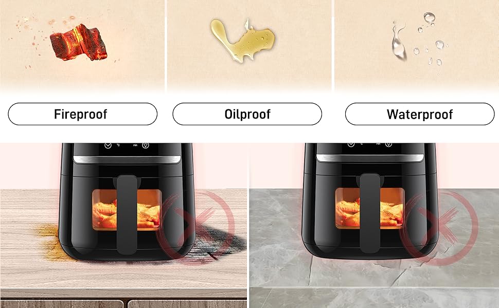 Термостійкий килимок 40 x 45 см - 1 мм, захист від нагріву для фритюрниці, вогнестійкий килимок для кухонних стільниць, масло- та водонепроникний, легко миється, 1 шт. (Хакі, 30x45x0.1 см)