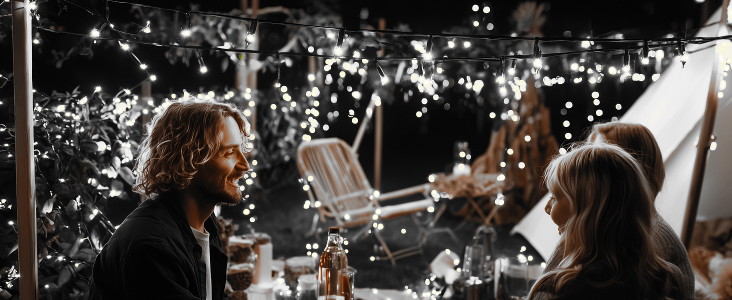 Гірлянда світлодіодна для прикраси саду, дому, на Різдво, 30м, 230 LED, тепле біле світло, 8 режимів, з пультом, вологостійка