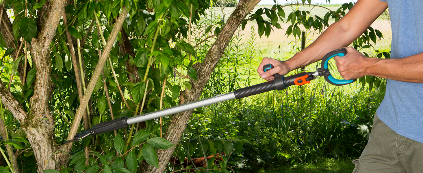 Секатор Gardena SlimCut для гілок, довгий байпасний, для обрізки густих кущів і чагарників, з 2-ступеневим механізмом, EasyCut (12010-20)
