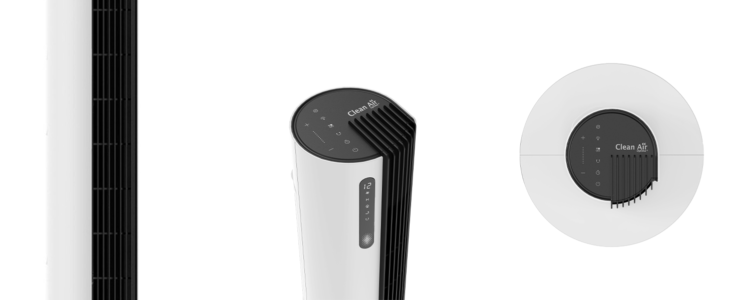 Вентилятор вежовий Smart Clean Air Optima CA-407 Luxus з фільтром, сірий/чорний - до 500 м³/год, з керуванням зі смартфона