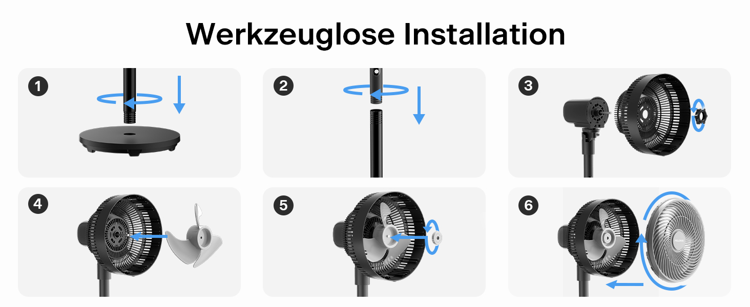 Турбовентилятор PELONIS з пультом керування, дисплеєм, 3D циркуляцією, 36.5dB, 10м повітряний потік, регульована висота 60/111см, 4 швидкості з таймером, знімний захист, поворотний, 92см, чорний