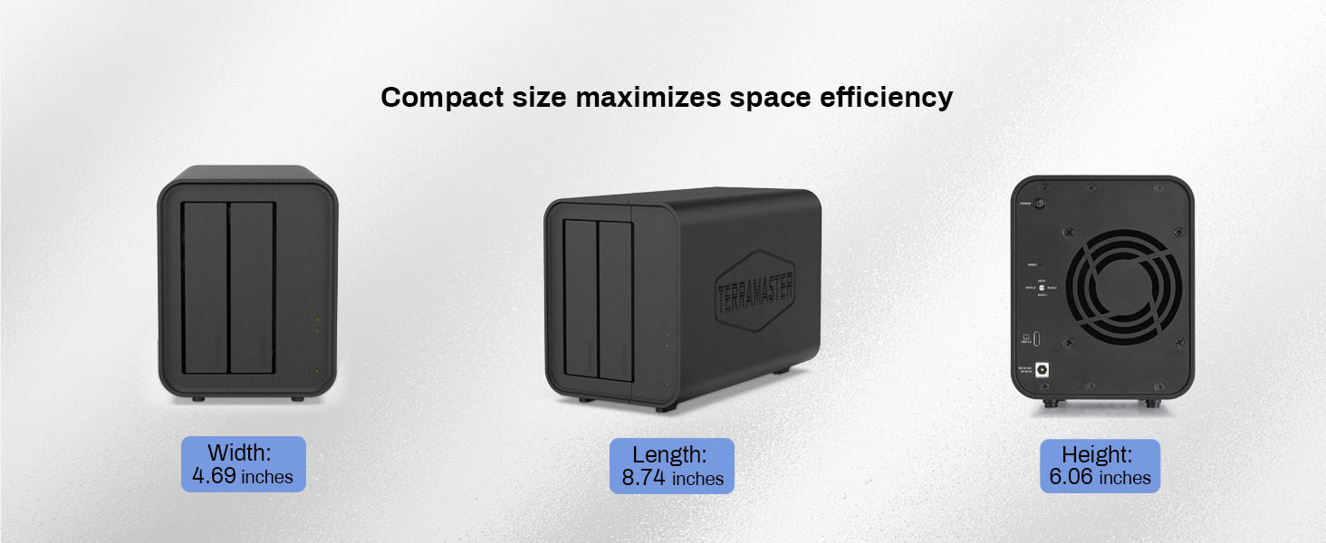 Зовнішній корпус для двох HDD/SSD накопичувачів Terramaster D2-320, USB 3.2 Gen 2, 10Gbps (Diskless)