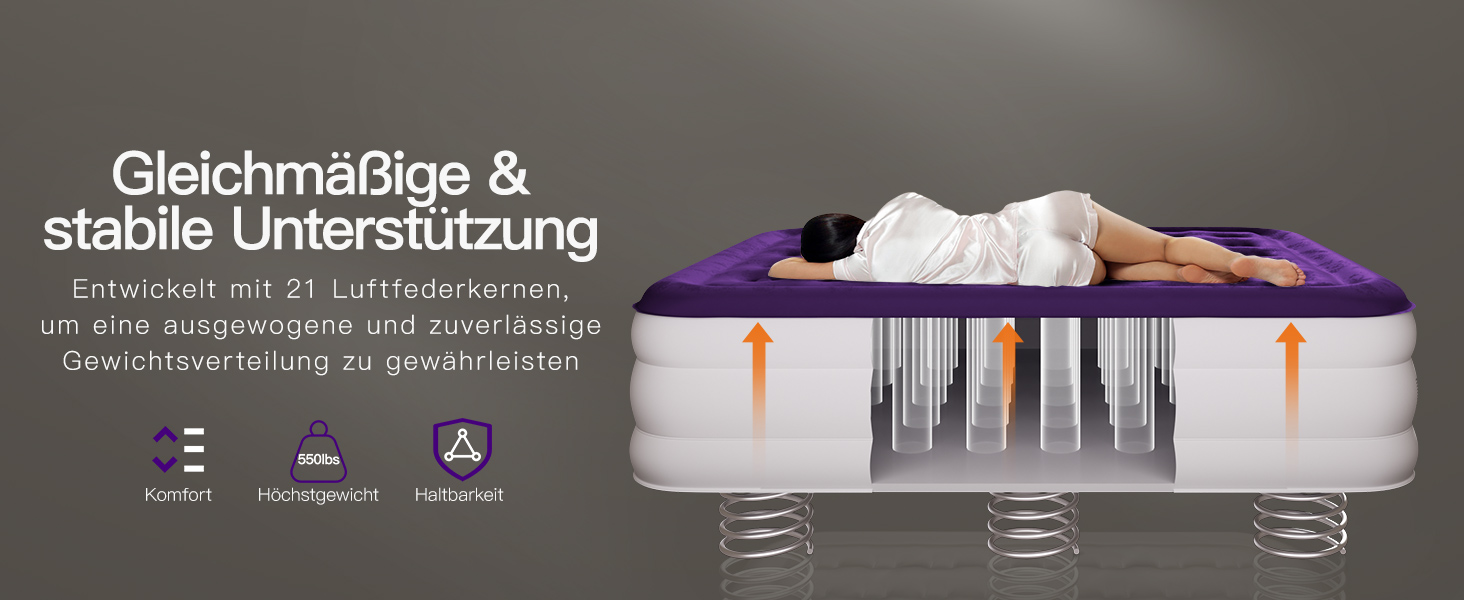 Надувний матрац CHILLSUN 190x100x40 см з вбудованим насосом. Самостійно надувний, для дому, гостей, кемпінгу та подорожей. Односпальний/Twin матрац 41 см