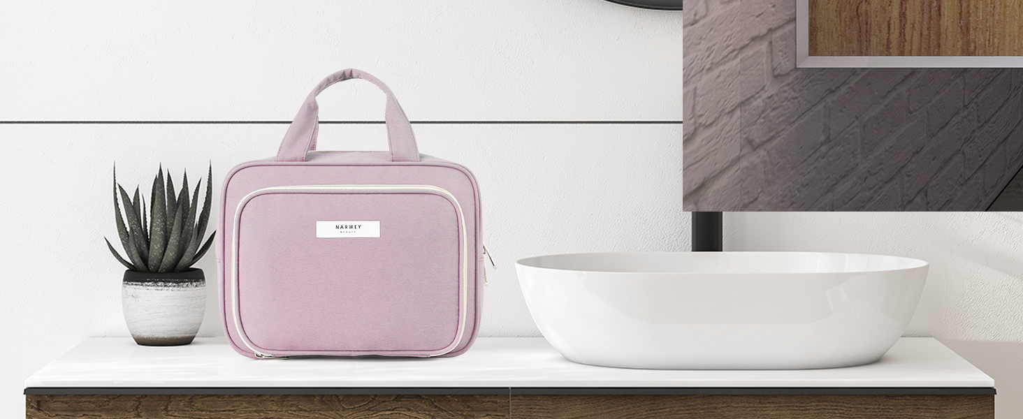 Велика косметичка для жінок Kulturtasche Damen Gross, дорожня косметичка, сумочка для макіяжу, валізка для туалетних речей (Бежевий фламінго)