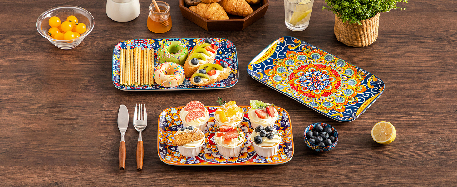 Набір сервіровочних тарілок Vancasso Simi, 4 шт., 30,8 x 19 x 2,4 см