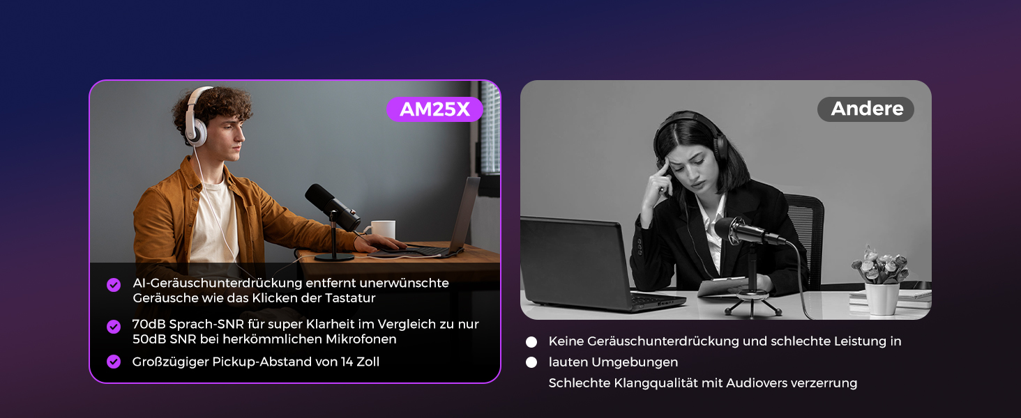 Конденсаторний мікрофон NearStream AM25X з підставкою: USB/XLR, для стрімінгу, подкастів, ігор (PC/PS5/PS4), з функцією моніторингу та шумозаглушення