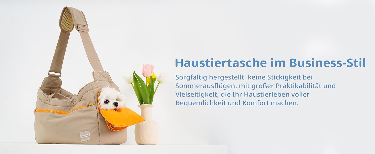 Транспортна сумка для собак, котів та кроликів – складана переноска з безпечним замком, сіткою для вентиляції та бічними кишенями – практична переноска для подорожей (Бежева/Хакі, 34x16x25/40x14x25 см)