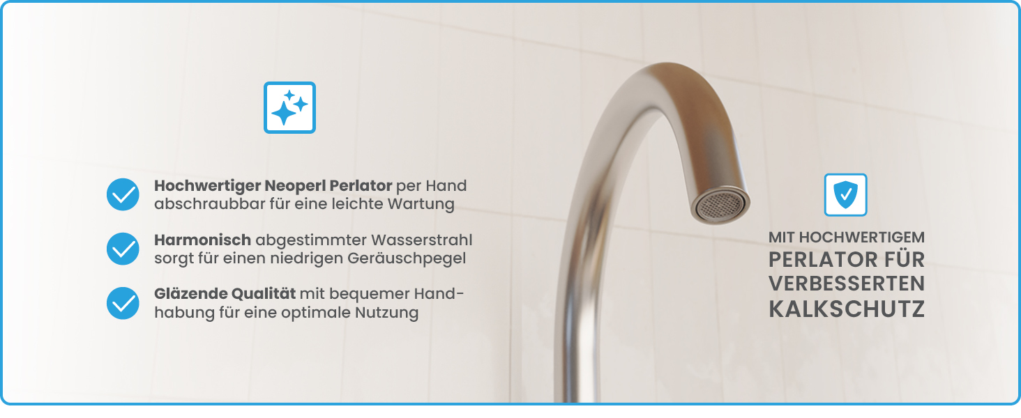 Кухонний змішувач Bächlein Plivo з нержавіючої сталі (щіткова обробка) – одноручний з 360° поворотним виливом, масивний кухонний кран (круглий, хром)