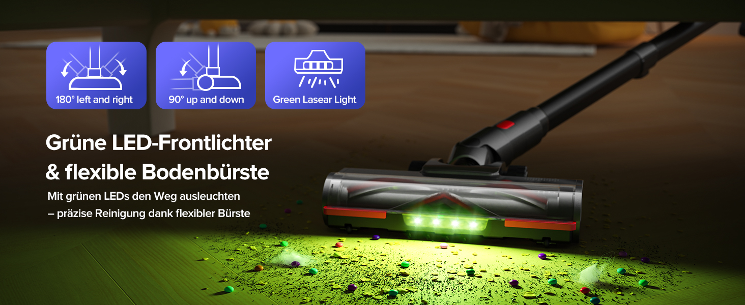 Бездротовий акумуляторний пилосос Lubluelu 550W/50KPa з дисплеєм та антизаплутувальною насадкою, до 50 хвилин роботи, для твердих поверхонь, килимів та шерсті тварин