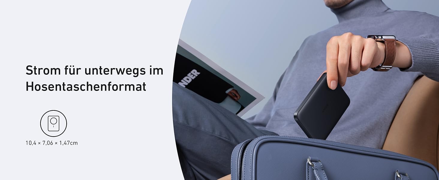 Anker MagGo Powerbank 10000mAh: Qi2, MagSafe, портативний зарядний пристрій для iPhone 16/15/14/13, чорний