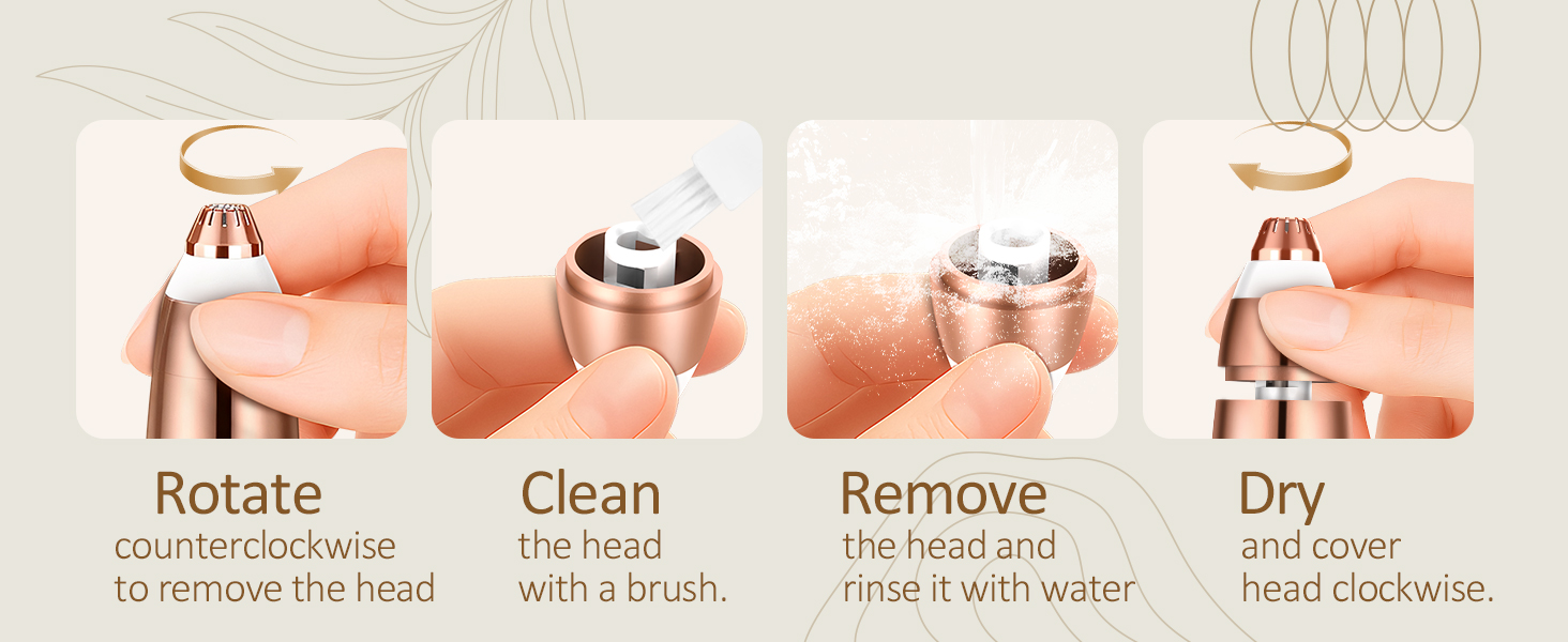 Електричний тример для брів та обличчя для жінок: з запасним наконечником | Швидке та делікатне гоління, портативний коректор брів