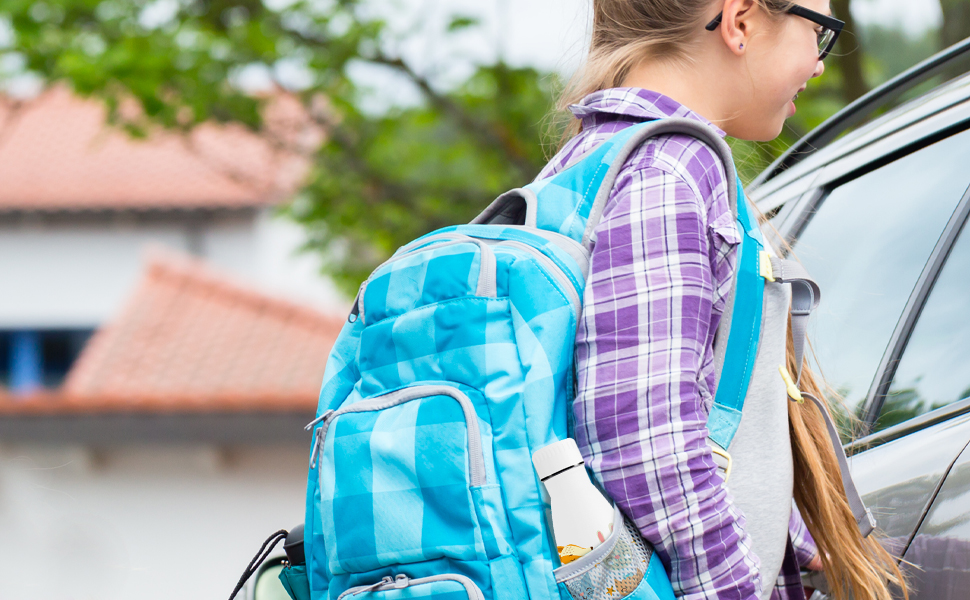 Термос Vikaster 500 мл, термофляга з нержавіючої сталі, без BPA, не протікає, багаторазовий. Ідеально для велосипеда, кемпінгу, йоги, спортзалу, фітнесу, школи, подорожей, активного відпочинку. (350 мл, Темно-синій, Динозавр)