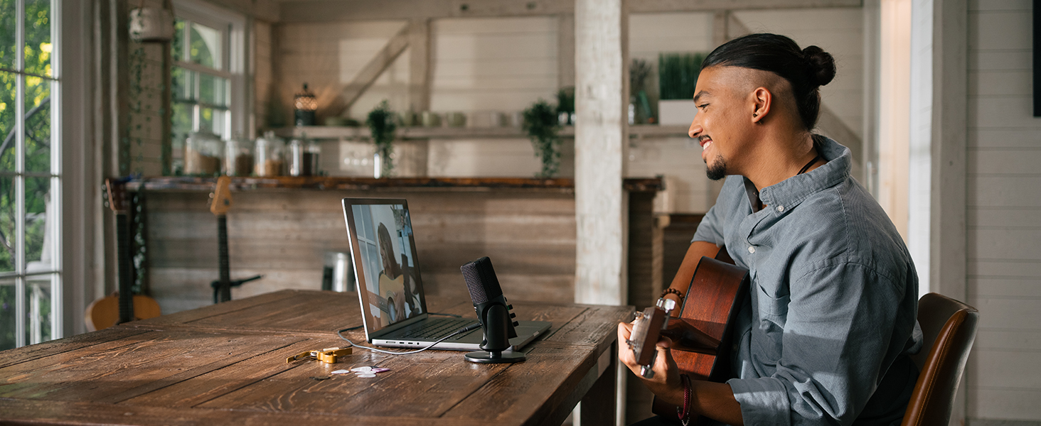 Sennheiser Profile USB мікрофон: конденсаторний мікрофон з USB-підключенням для подкастів та стрімінгу. В комплекті: стійка та кабель USB-C 1.2м. Чорний (700065)