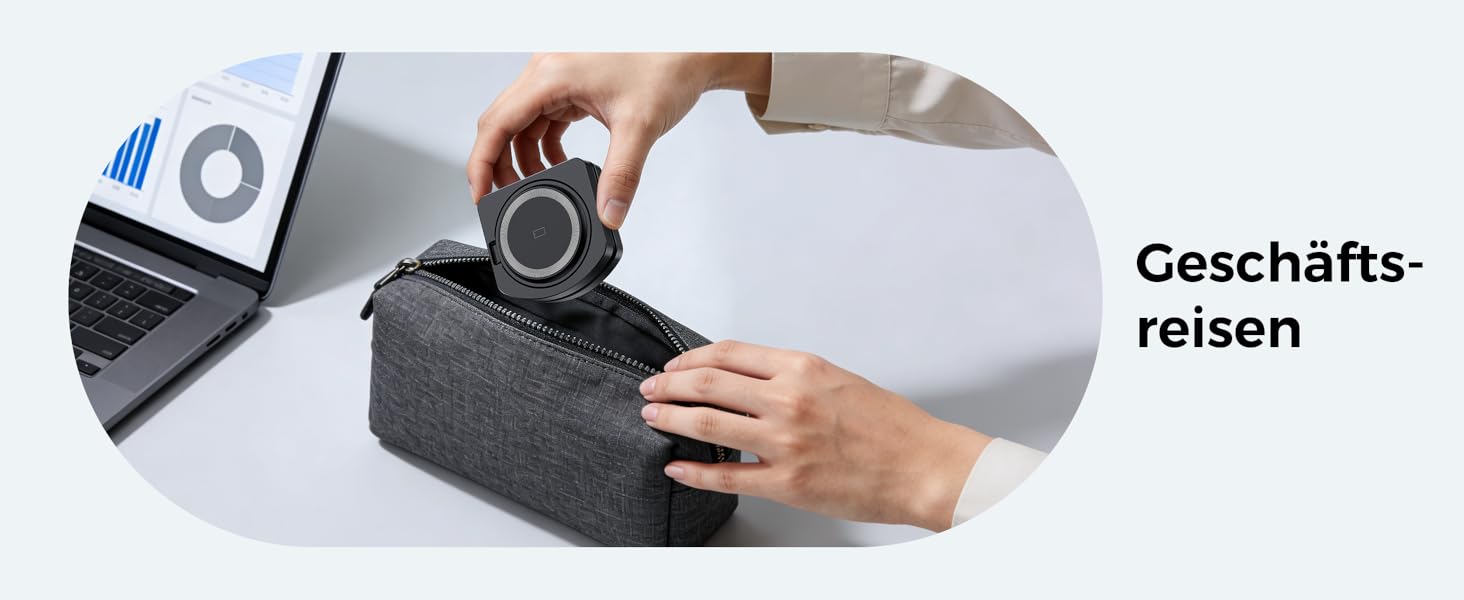 Бездротова зарядка Induktive для iPhone 17 Air/16/15/14/13/12, 3-в-1 з підтримкою MagSafe, Apple Watch та AirPods, чорний матовий