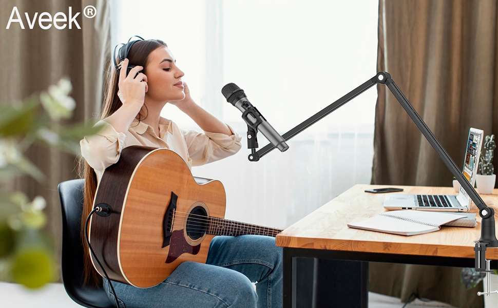 Кріплення для мікрофона на шарнірній стійці, регульоване, низькопрофільне для Blue Yeti, HyperX QuadCast, з адаптером 3/8' на 5/8'