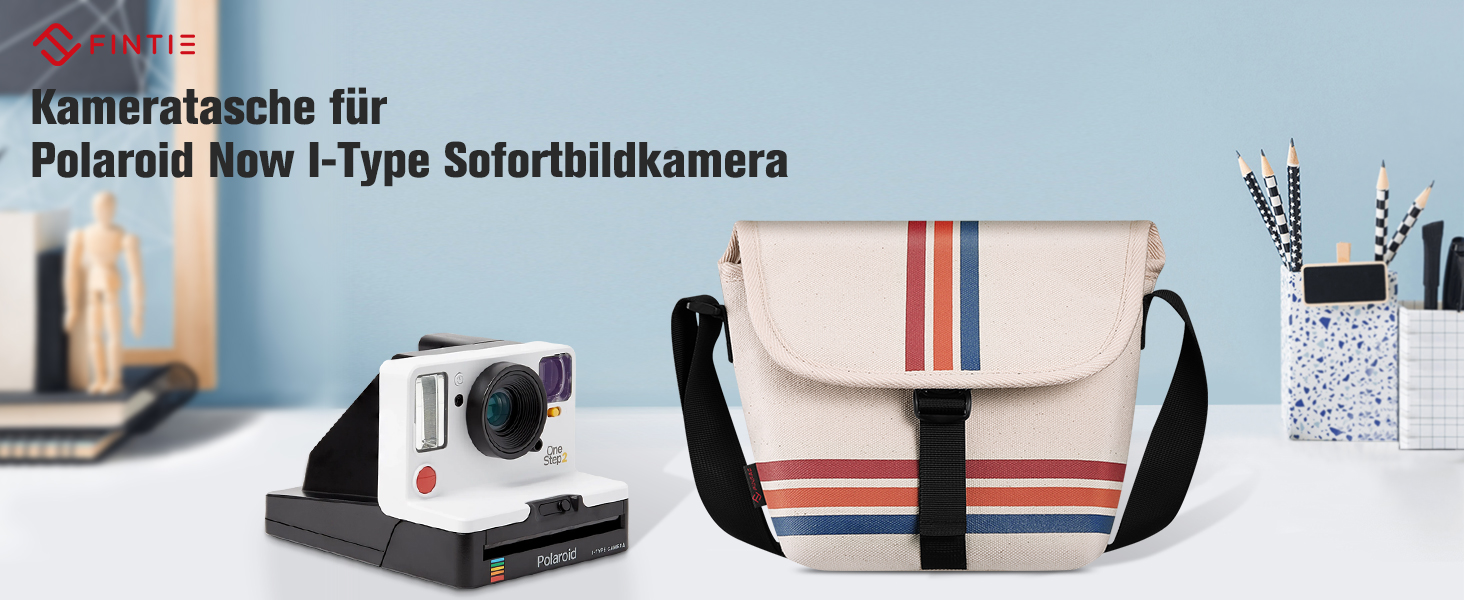 Чохол Fintie для камери Polaroid Now/Now+ Gen 2 I-Type, OneStep+/Onestep 2. Захисна сумка з парусини з регульованим ременем та внутрішньою кишенею, чорний колір