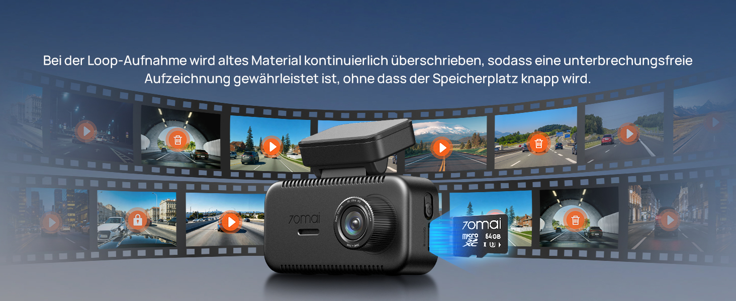 Автомобільний відеореєстратор 70mai A810 Lite 4K з Wi-Fi 6, передня та задня камери, чорний (Carbon Black)