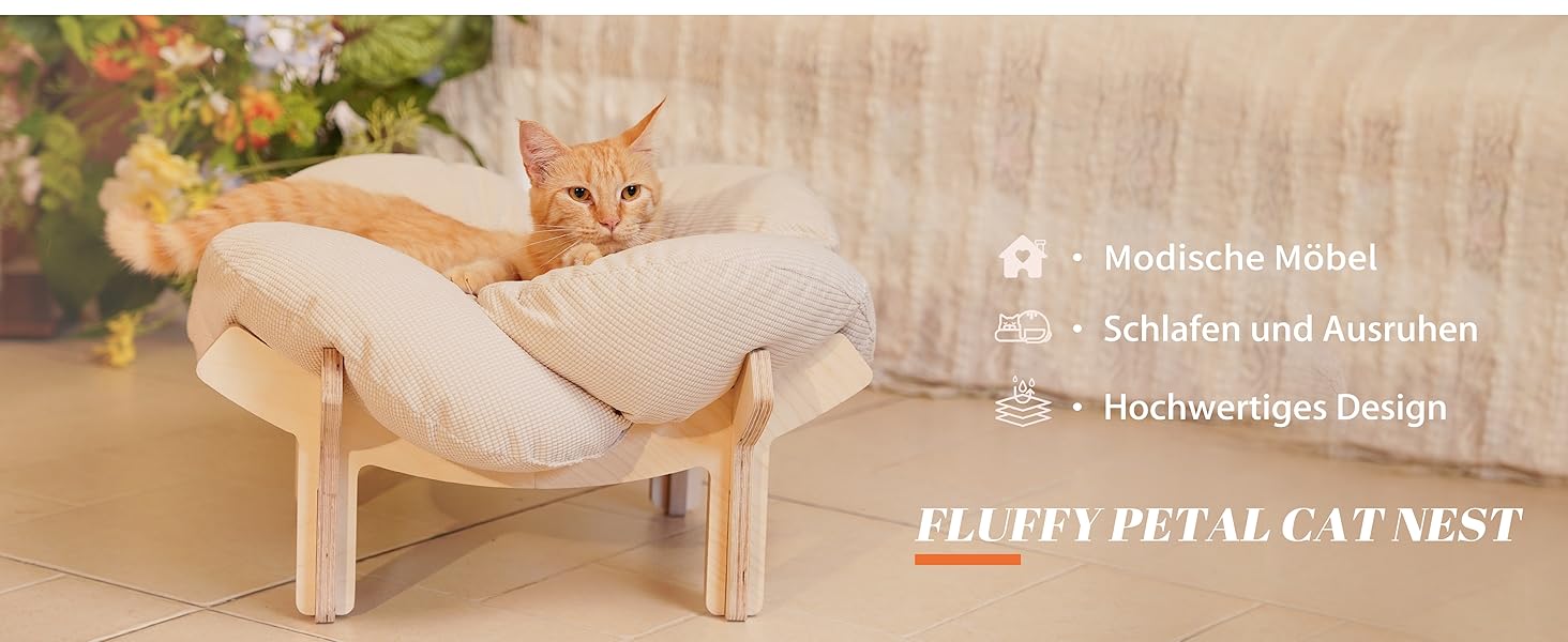 Кішка Лежанка CheerPals, велика, 55x55 см, м'яка, біла, для котів усіх порід