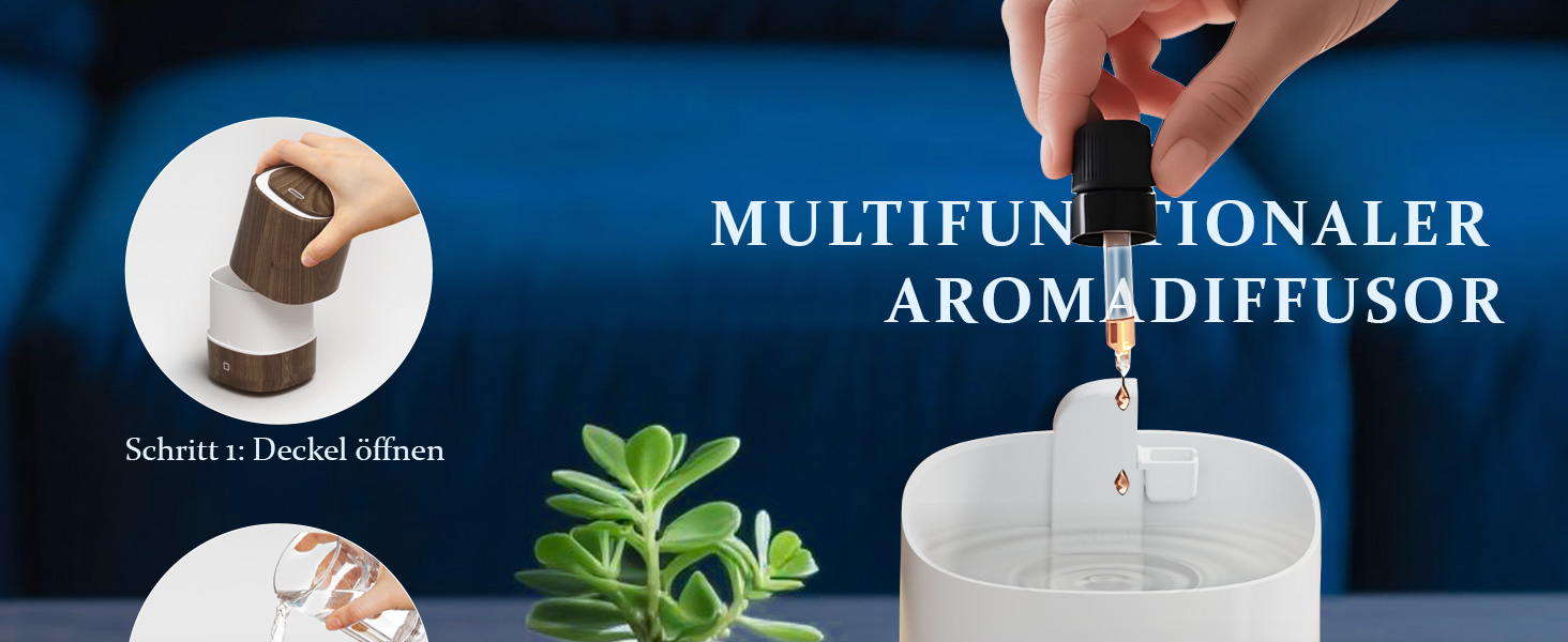 Дифузор для ефірних олій, ультразвуковий, 125 мл, 7 кольорів LED, автовимкнення, для дому та офісу, горіх