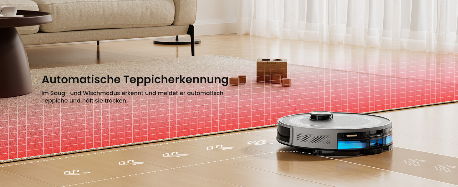 Робот-пилосос LEFANT M2 з функцією миття підлоги, 6000Pa, LiDAR-навігація, зони заборони, керування через додаток/Alexa, ідеальний для шерсті тварин, килимів та твердих підлог M2G