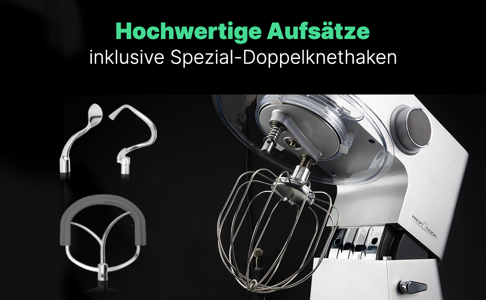 Кухонна машина ProfiCook KM 1254 з великою чашею 12л, потужний 2500W мотор, металеве редуктор та LED-дисплей | Харчовий процесор для тіста до 8,5 кг, 13 швидкостей