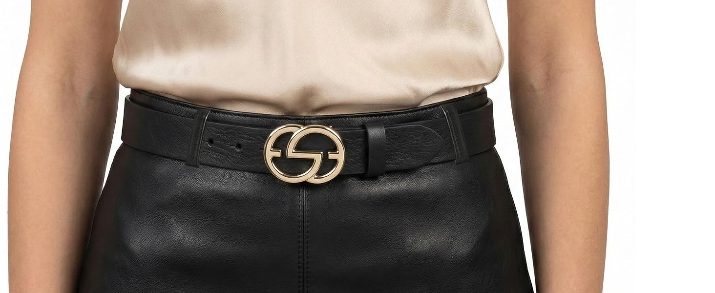 Жіночий шкіряний ремінь Beltinger Emil 3 см, бежевий з золотою пряжкою, 85 см (загальна довжина 100 см)