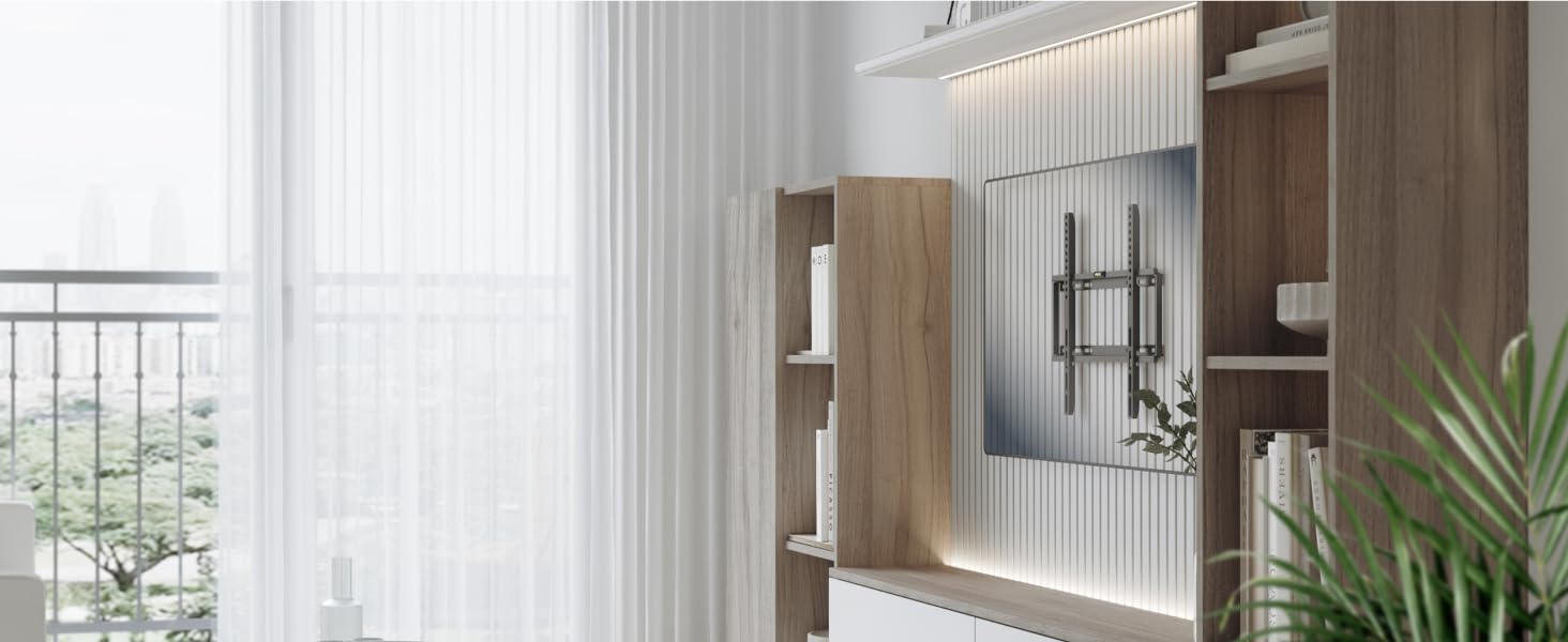 Кронштейн для телевізора RICOO N0722: плоский, ультратонкий, для 32-55 дюймів, настінний, нахильний, VESA 200x200, до 35 кг