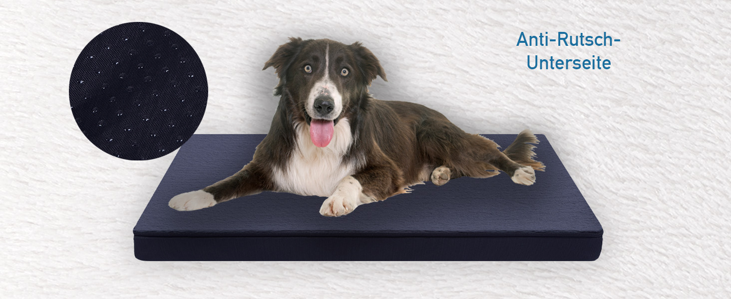 Ортопедична подушка для собак Преміум-якість, сіра, розмір M. Матрац для собак з тканинним покриттям, придатний для прання при 40°C, гіпоалергенний. Розмір: 70 x 50 см (сердечник: 3 см, 60x40 см)