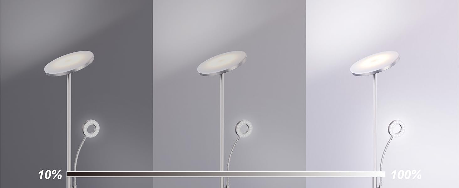 LED торшер Modlicht 35W з регулюванням яскравості, чорний, 4200LM з пультом та сенсорним керуванням, 3000-6000K, для вітальні, спальні, офісу