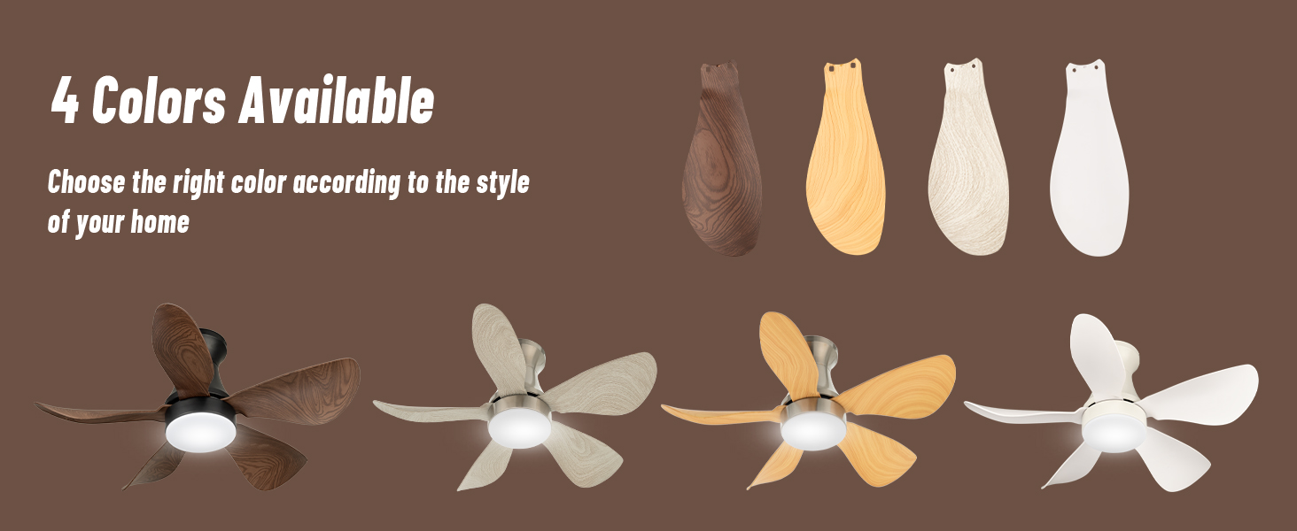 Стеляний вентилятор з підсвіткою для спальні: 76 см, тихий вентилятор з пультом дистанційного керування для вітальні, реверсивний DC-двигун, імітація натурального дерева, 5 лопатей, таймер, VV, шпон дерева