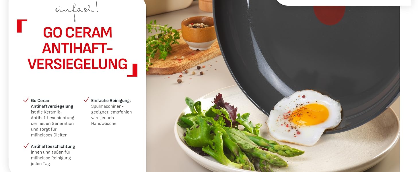 Набір посуду Tefal CERA BRIGHT ON 7 предметів: сковорідки 20/24/28 см, каструля 16 см, каструля 24 см + кришки. Керамічне антипригарне покриття, алюмінієвий корпус, індикатор нагріву Thermo-Signal, для всіх типів плит, бежевий (блакитний)