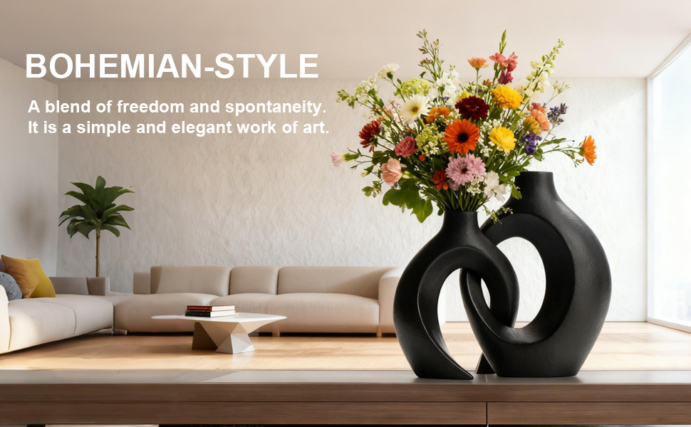 Керамічна ваза для сухоцвітів та декор, білий колір, сучасний дизайн, скандинавський стиль