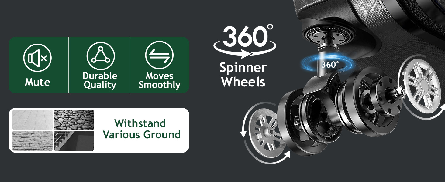 Набір валіз LALAHO 3 шт. з косметичками, рожеве золото, ABS пластик