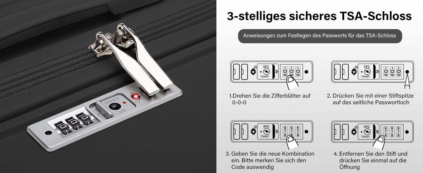 Набір валіз KONO 2 шт: велика валіза-тролі (56 см) + косметичка з поліпропілену, з 4 колесами та TSA-замком (кремовий білий)