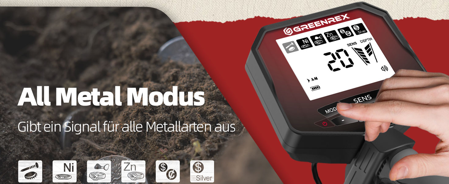 Металошукач GreenRex Profi: водонепроникна котушка 25.4 см, LCD-дисплей, для дорослих та дітей, DSP-чіп, для пляжу, під водою та саду