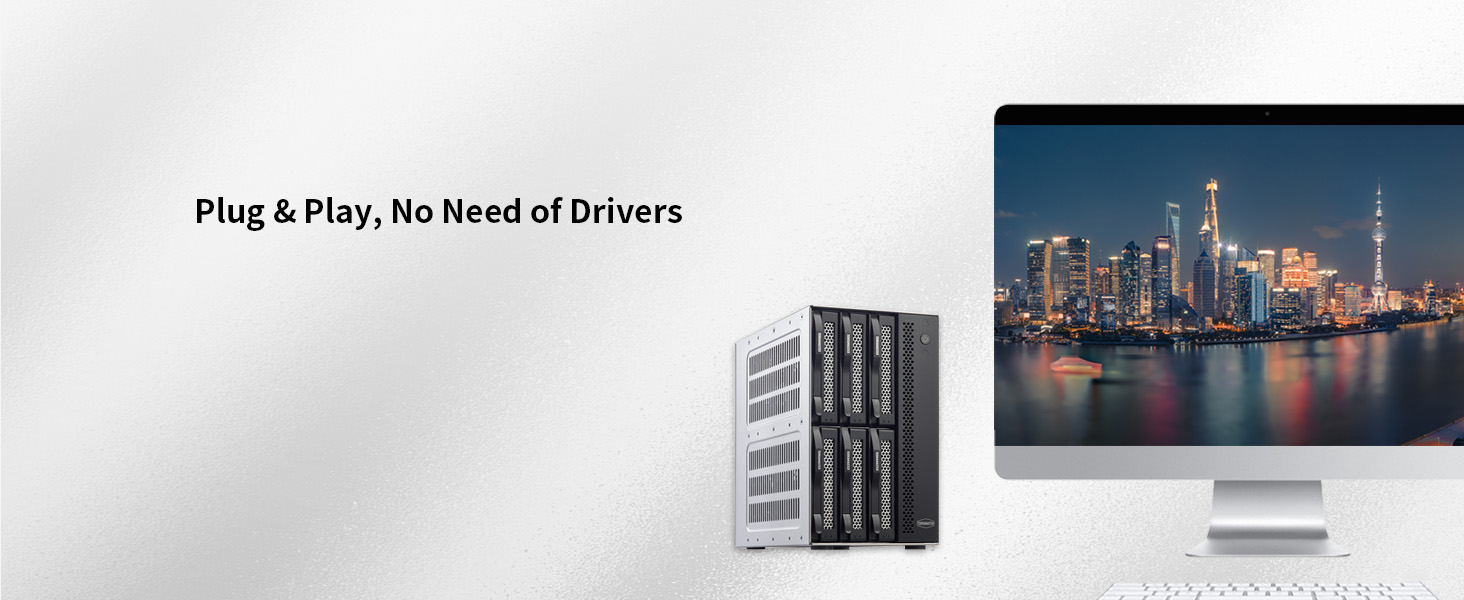 TERRAMASTER Корпус для жорстких дисків 4 відсіки, Rackmount, USB 3.2 Gen2, 10 Gbit/s, Hot-Swap, Plug-and-Play (без HDD), D6-320