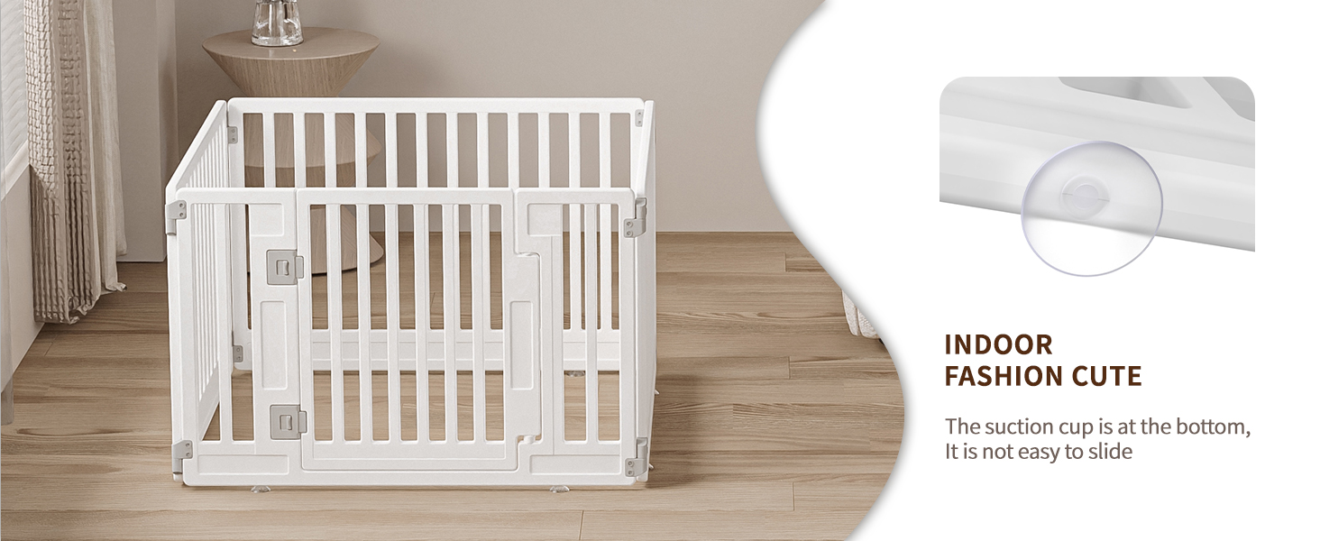 Клітка-забіг для цуценят Gupamiga, розкладний вольєр для собак з дверима, білий (178x178 см), 8 штук (4 секції)