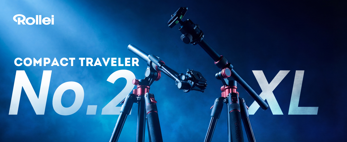 Відеоштатив Rollei Compact Traveler No.2 XL (212 см) з гідравлічною головою, виносним плечем та моноподом, алюмінієвий