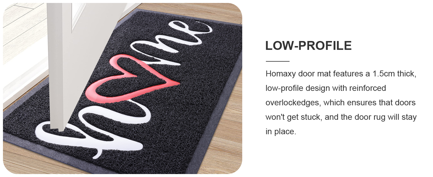 Килимок Homaxy Hello для дому та вулиці, антиковзний, сірий 60x90 см, чорний 44x76 см, прямокутний, для вхідної групи, саду, приміщення