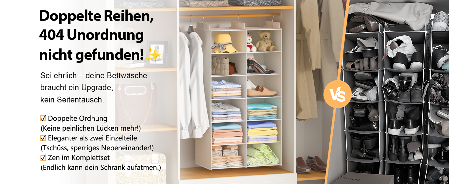 Органайзер для одягу на 6 рівнів, розкладний, з металевими гачками - для шафи, спальні, гуртожитку